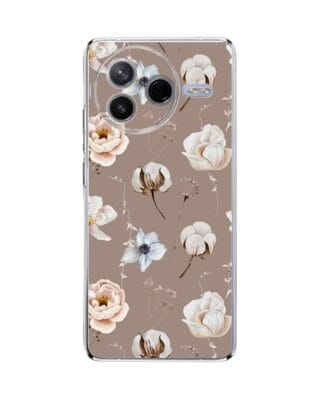 Etui do Xiaomi POCO F7 Pro przeźroczyste, silikonowe Flexi, akwarelowe kwiatki