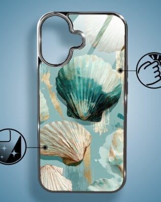 Etui do iPhone 16 IBIZU Elite Glass z MagSafe, Morze, Turkusowy skarb, czarne