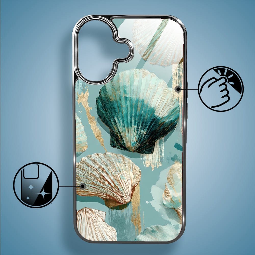 Etui do iPhone 16 IBIZU Elite Glass z MagSafe, Morze, Turkusowy skarb, czarne - obrazek 2