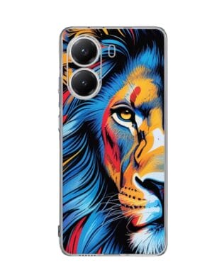 Etui do Xiaomi POCO X7 Pro przeźroczyste, silikonowe Flexi, Dzika Mandala, Lwie spojrzenie