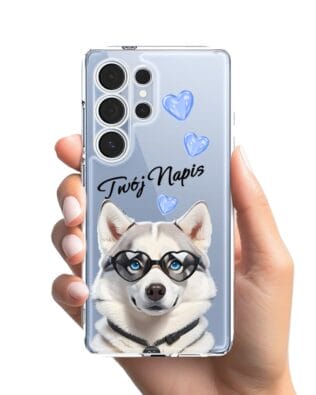 Etui do Samsung Galaxy S25 Ultra przeźroczyste, silikonowe Flexi, Puppy Love, pies rasy Husky