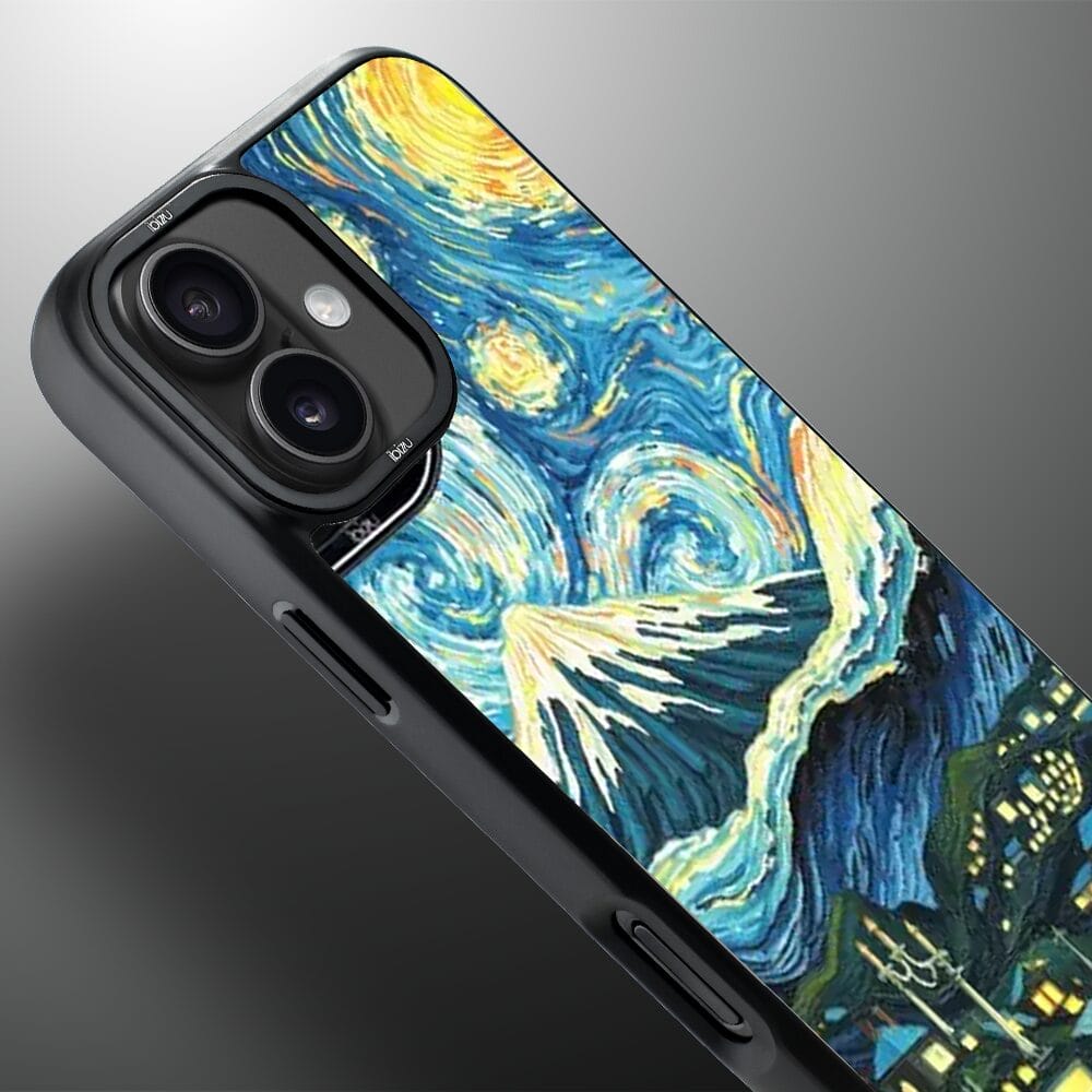 Etui do iPhone 16 IBIZU DropGuard Matt z MagSafe, Van Gogh, gwieździsta noc - obrazek 4