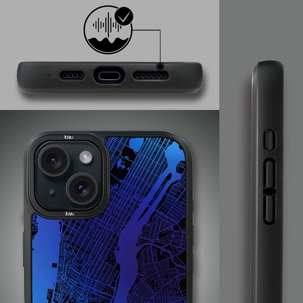 Etui do iPhone 15 IBIZU DropGuard Matt z MagSafe, Mapy Świata, New York - obrazek 6