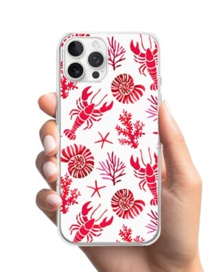 Etui do iPhone 12 Pro przeźroczyste, silikonowe Flexi, krab, muszle