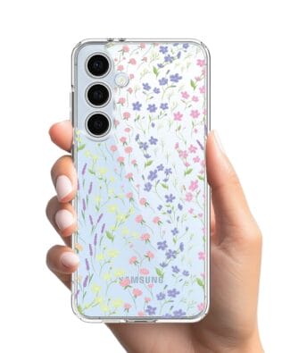 Etui do Samsung Galaxy S24 FE przeźroczyste, silikonowe Flexi, kwiaty polne