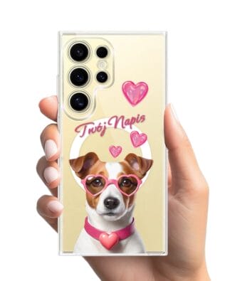 Etui do Samsung Galaxy S24 Ultra z MagSafe przeźroczyste, silikonowe Flexi, Puppy Love, pies rasy Jack Russell Terrier