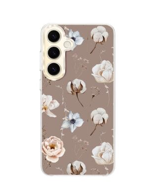 Etui do Samsung Galaxy S24 Plus z MagSafe przeźroczyste, silikonowe Flexi, akwarelowe kwiatki