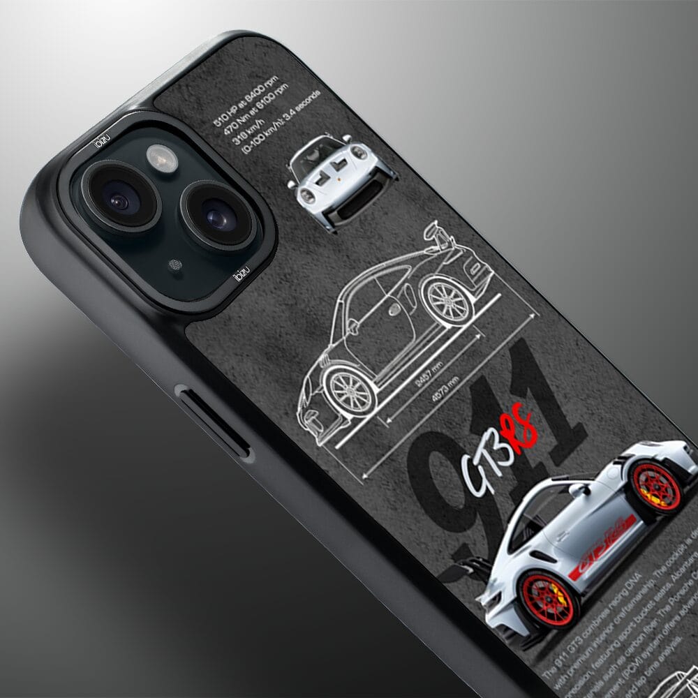 Etui do iPhone 15 IBIZU DropGuard Matt z MagSafe, TechDrive, 911 GT3 RS - obrazek 4