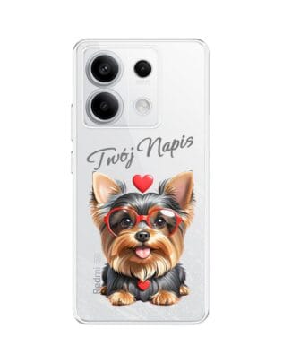 Etui do Xiaomi Redmi Note 13 Pro 5G przeźroczyste, silikonowe Flexi, Puppy Love, pies rasy York