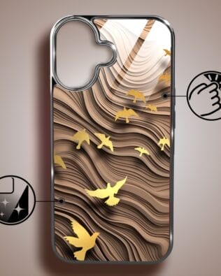 Etui do iPhone 16 Plus IBIZU Elite Glass z MagSafe Zwierzęta, Piaskowa odyseja, czarne