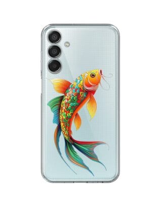 Etui do Samsung Galaxy M15 5G przeźroczyste, silikonowe Flexi, Dzika Mandala, Złota ryba