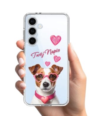 Etui do Samsung Galaxy S24 FE przeźroczyste, silikonowe Flexi, Puppy Love, pies rasy Jack Russell Terrier