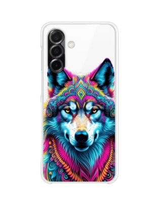 Etui do Samsung Galaxy A26 5G przeźroczyste, silikonowe Flexi, Dzika Mandala, Wilk
