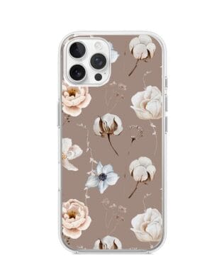 Etui do iPhone 12 Pro z MagSafe przeźroczyste, silikonowe Flexi, akwarelowe kwiatki