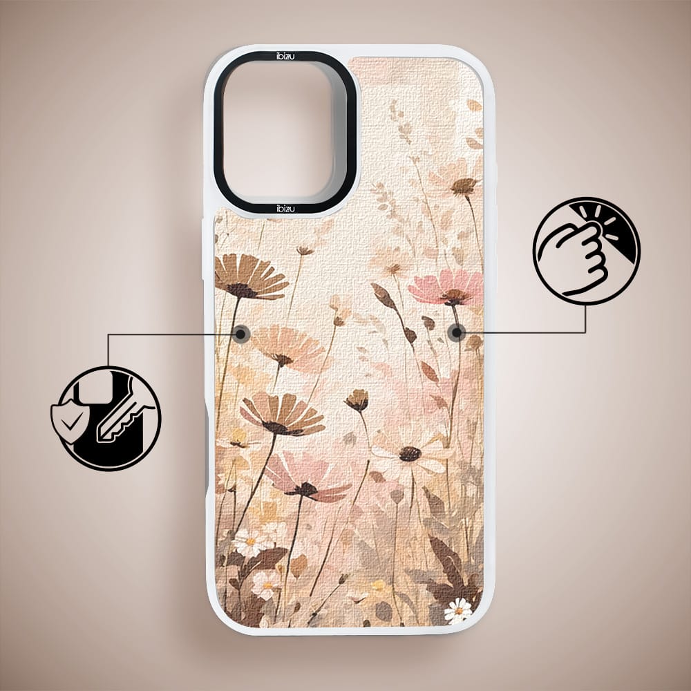 Etui do iPhone 16 IBIZU DropGuard Matt z MagSafe, Boho, Kwiatowa łąka - obrazek 7
