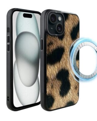 Etui do iPhone 15 Plus IBIZU DropGuard Matt z MagSafe, Zew Natury, Lampart