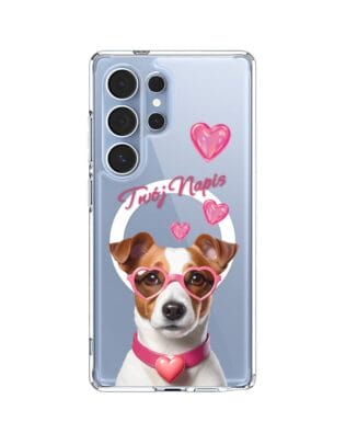 Etui do Samsung Galaxy S25 Ultra z MagSafe przeźroczyste, silikonowe Flexi, Puppy Love, pies rasy Jack Russell Terrier
