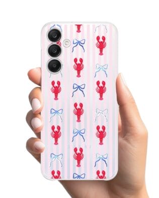 Etui do Samsung Galaxy A25 5G przeźroczyste, silikonowe Flexi, krab i kokardki