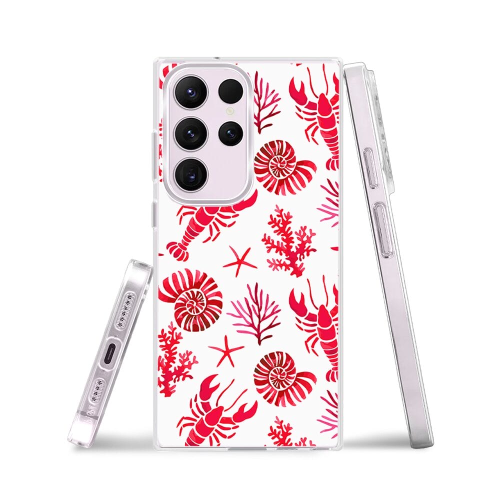 Etui do Samsung Galaxy S23 Ultra z MagSafe przeźroczyste, silikonowe Flexi, krab, muszle - obrazek 3