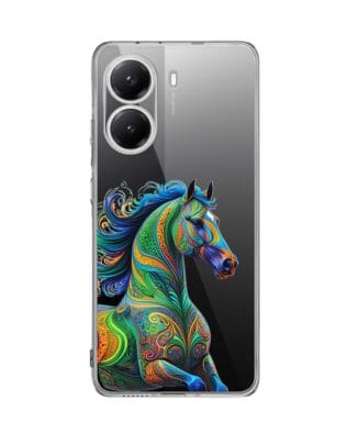 Etui do Xiaomi POCO X7 Pro przeźroczyste, silikonowe Flexi, Dzika Mandala, Koń