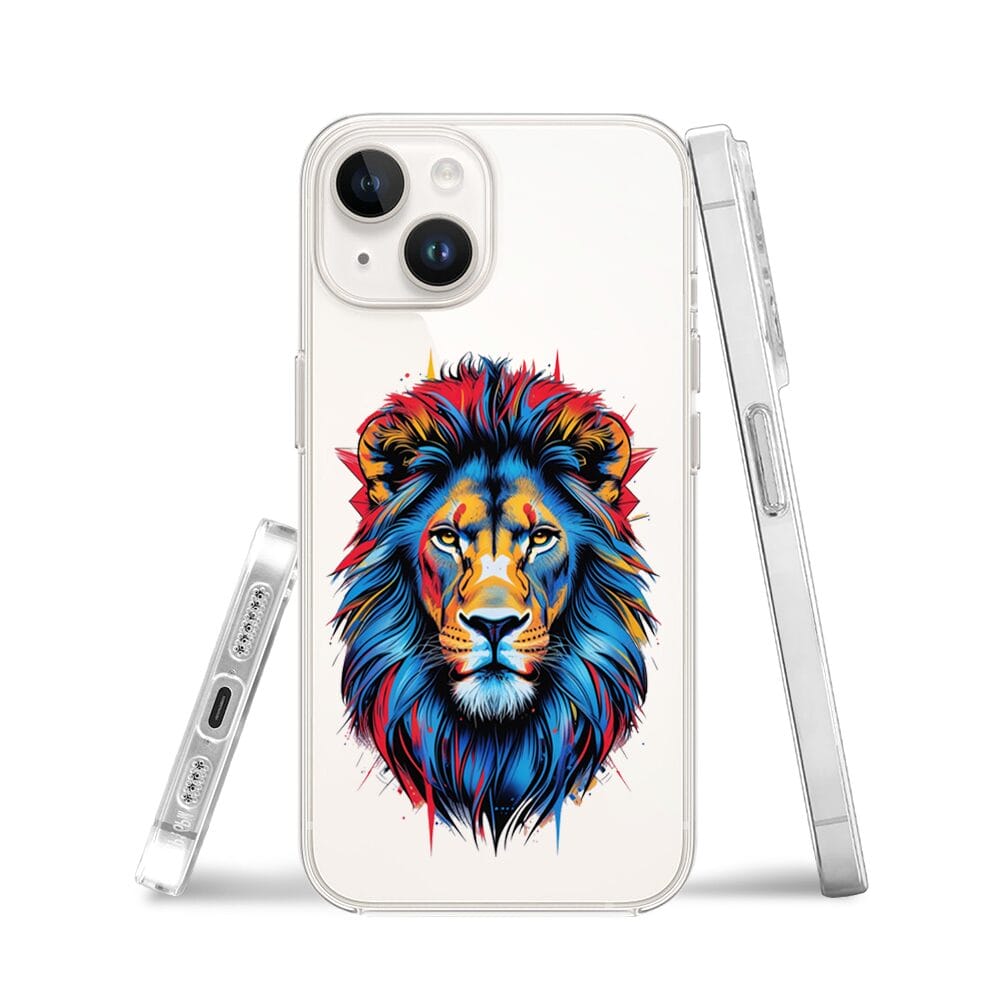 Etui do iPhone 13 Mini przeźroczyste, silikonowe Flexi, Dzika Mandala, Lew - obrazek 3