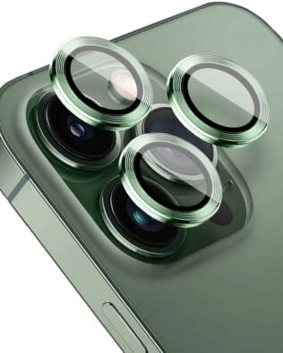 Metalowa osłona obiektywu aparatu ze szkła hartowanego 9H do iPhone 13 Pro Max, 1 zestaw, alpejska zieleń