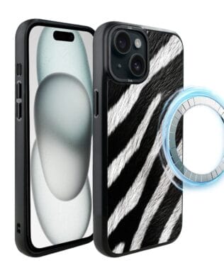 Etui do iPhone 15 Plus IBIZU DropGuard Matt z MagSafe, Zew Natury, Zebra