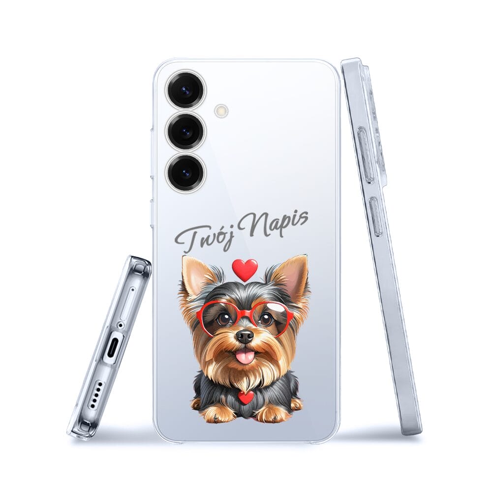 Etui do Samsung Galaxy S25 Plus przeźroczyste, silikonowe Flexi, Puppy Love, pies rasy York - obrazek 3
