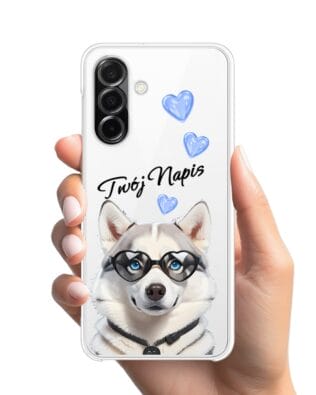 Etui do Samsung Galaxy A26 5G przeźroczyste, silikonowe Flexi, Puppy Love, pies rasy Husky