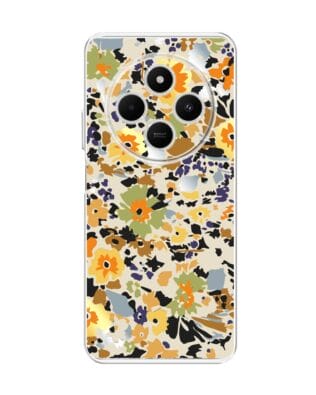 Etui do Xiaomi POCO C75 przeźroczyste, silikonowe Flexi, malowane kwiatki