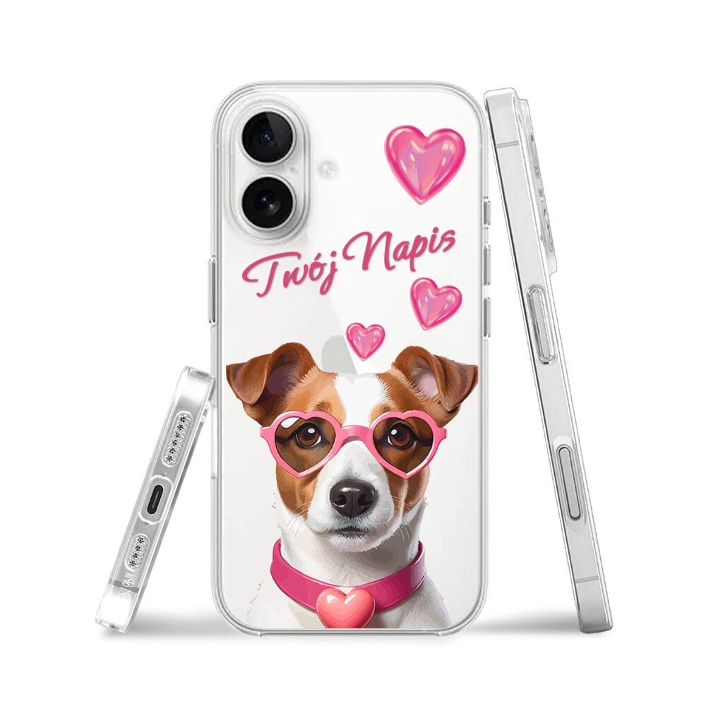 Etui do iPhone 16 przeźroczyste, silikonowe Flexi, Puppy Love, pies rasy Jack Russell Terrier - obrazek 3