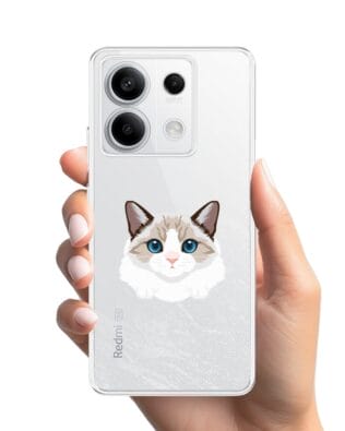 Etui do Xiaomi Redmi Note 13 Pro 5G przeźroczyste, silikonowe Flexi, kot birmański