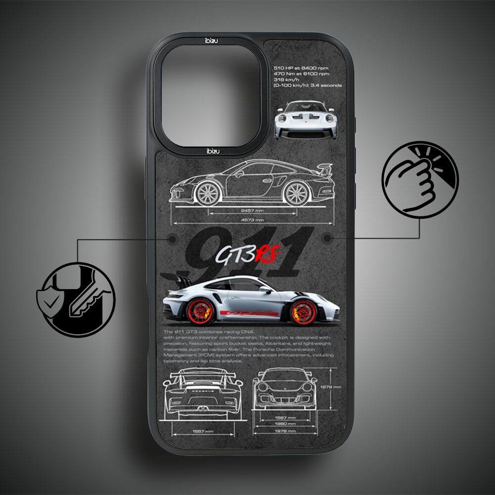 Etui do iPhone 14 Pro IBIZU DropGuard Matt z MagSafe, TechDrive, 911 GT3 RS - obrazek 7