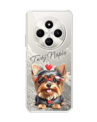 Etui do Xiaomi POCO C75 przeźroczyste, silikonowe Flexi, Puppy Love, pies rasy York