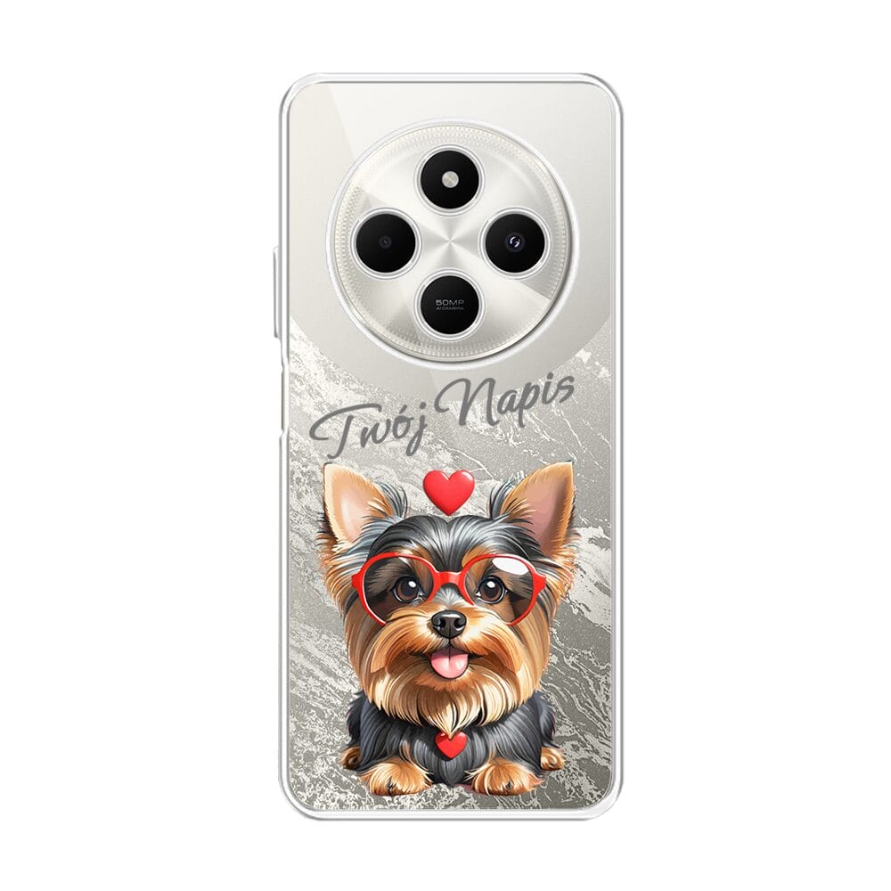 Etui do Xiaomi POCO C75 przeźroczyste, silikonowe Flexi, Puppy Love, pies rasy York