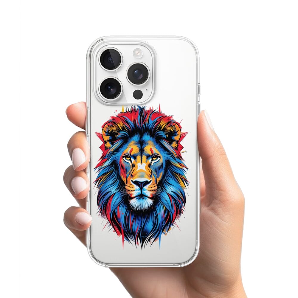 Etui do iPhone 13 Pro przeźroczyste, silikonowe Flexi, Dzika Mandala, Lew - obrazek 2