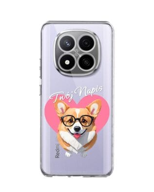 Etui do Xiaomi Redmi Note 14 Pro 4G przeźroczyste, silikonowe Flexi, Puppy Love, pies rasy Corgi