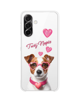 Etui do Samsung Galaxy A26 5G przeźroczyste, silikonowe Flexi, Puppy Love, pies rasy Jack Russell Terrier