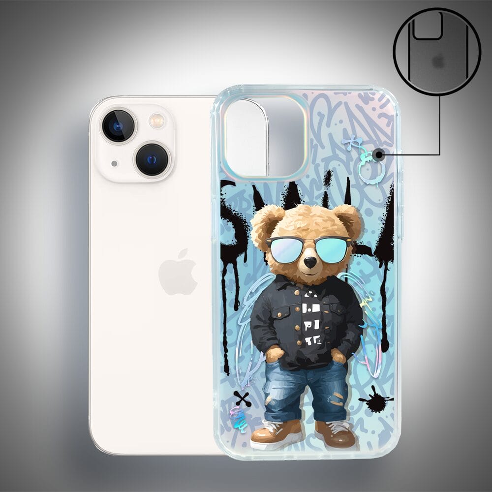 Etui do iPhone 13 IBIZU California Sunset, zmieniające kolor, Graffiti Boy, artystyczny miś - obrazek 2