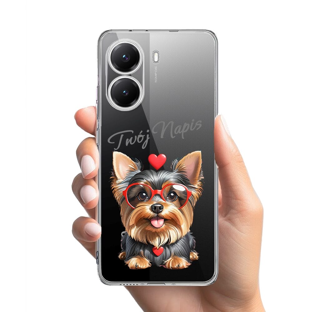 Etui do Xiaomi POCO X7 Pro przeźroczyste, silikonowe Flexi, Puppy Love, pies rasy York - obrazek 2