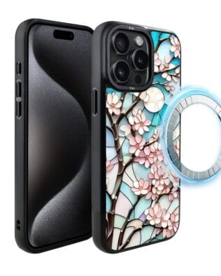 Etui do iPhone 15 Pro Max IBIZU DropGuard Matt z MagSafe, Barwy Szkła, Księżycowa Wiśnia