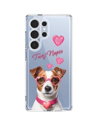 Etui do Samsung Galaxy S25 Ultra przeźroczyste, silikonowe Flexi, Puppy Love, pies rasy Jack Russell Terrier