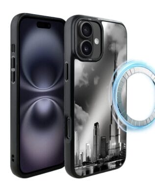 Etui do iPhone 16 Plus IBIZU DropGuard Matt z MagSafe, Noir City, Burj Khalifa