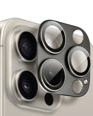 Metalowa osłona na cały aparat z wbudowanymi szkłami do iPhone 15 Pro Max, tytanowa