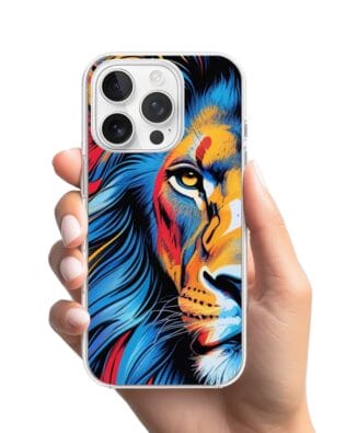Etui do iPhone 16 Pro Max przeźroczyste, silikonowe Flexi, Dzika Mandala, Lwie spojrzenie