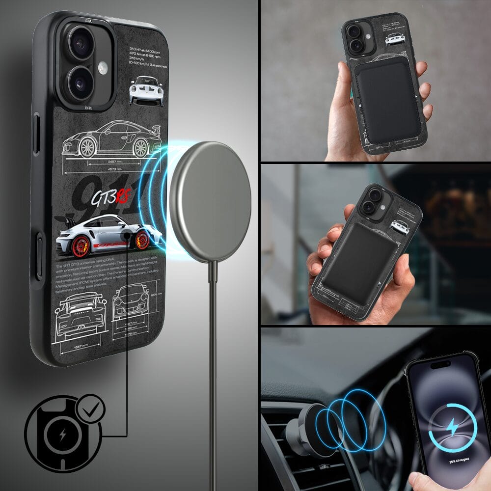 Etui do iPhone 16 Plus IBIZU DropGuard Matt z MagSafe, TechDrive, 911 GT3 RS - obrazek 8