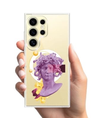 Etui do Samsung Galaxy S24 Ultra z MagSafe przeźroczyste, silikonowe Flexi, antyczna figura