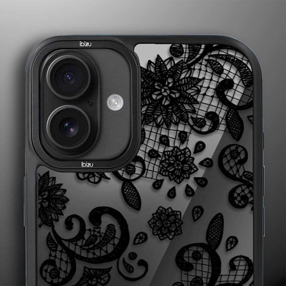 Etui do iPhone 16 IBIZU DropGuard Matt z MagSafe, Midnight, Koronkowa czerń - obrazek 5