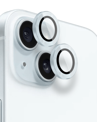 Metalowa osłona obiektywu aparatu ze szkła hartowanego 9H do iPhone 15, 1 zestaw, niebieska