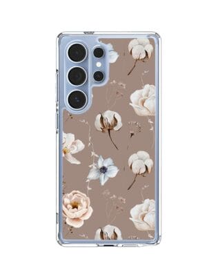 Etui do Samsung Galaxy S25 Ultra z MagSafe przeźroczyste, silikonowe Flexi, akwarelowe kwiatki